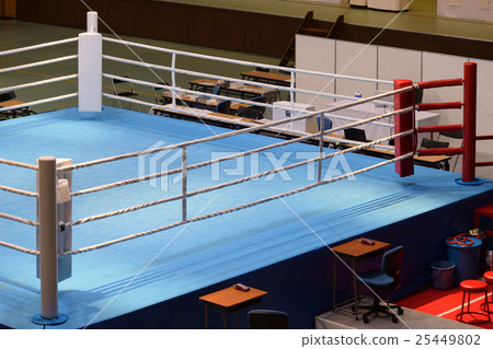 Boxing ring red corner before the game Boxing ring red corner before the game 25449802