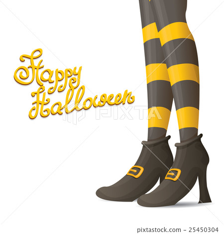 vector witch legs halloween background 25450304