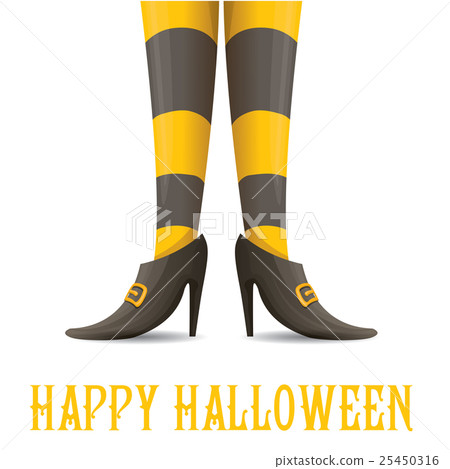 vector witch legs halloween background 25450316