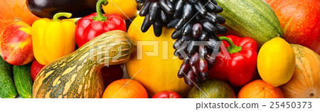 bright background of fruits and vegetables 25450373