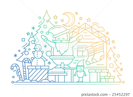 Merry Christmas - line design card 25452297