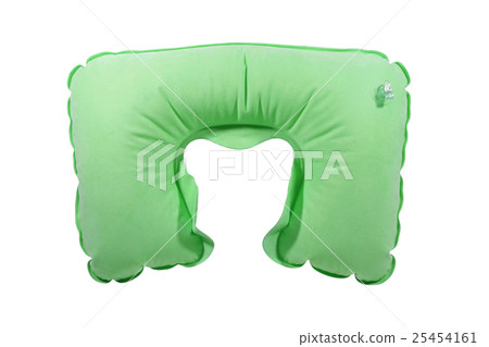 Green inflatable neck pillow 25454161