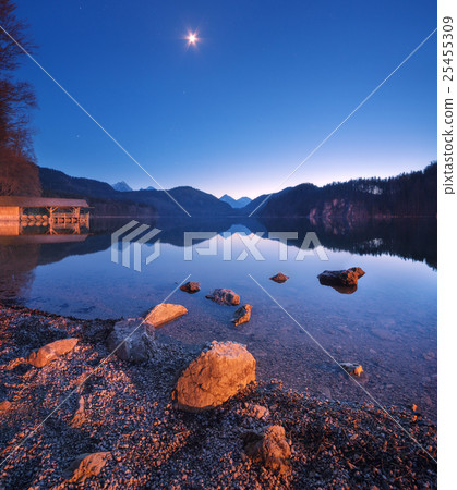Alpsee lake in Germany at night in spring Alpsee lake in Germany at night in spring 25455309