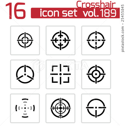 Vector balck crosshair icons set 25455845