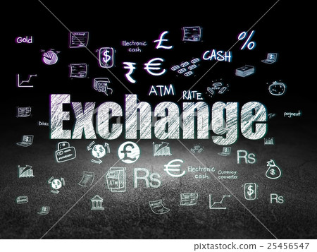 Money concept: Exchange in grunge dark room 25456547