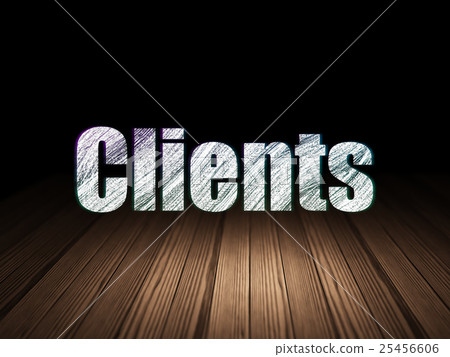 Business concept: Clients in grunge dark room 25456606