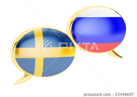 Speech Bubbles, Swedish-Russian dialog concept 25456697