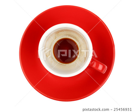 Empty espresso coffee in red cup isolated on white 25456931