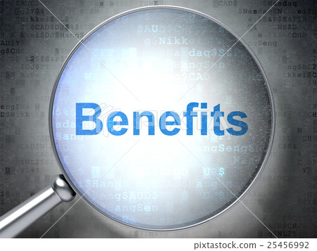Business concept: Benefits with optical glass 25456992