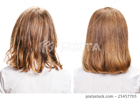 Hair before and after treatment. 25457705