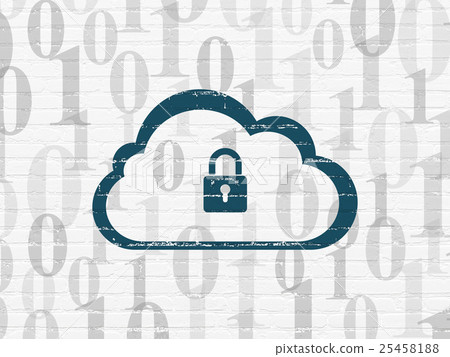 Cloud networking concept: Cloud With Padlock on 25458188