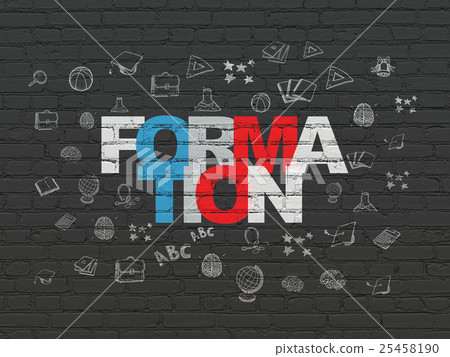 Learning concept: Formation on wall background 25458190