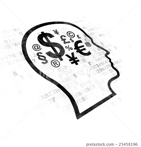 Learning concept: Head With Finance Symbol on Learning concept: Head With Finance Symbol on 25458196