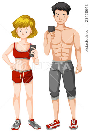 Man and woman with muscular body Man and woman with muscular body 25458648