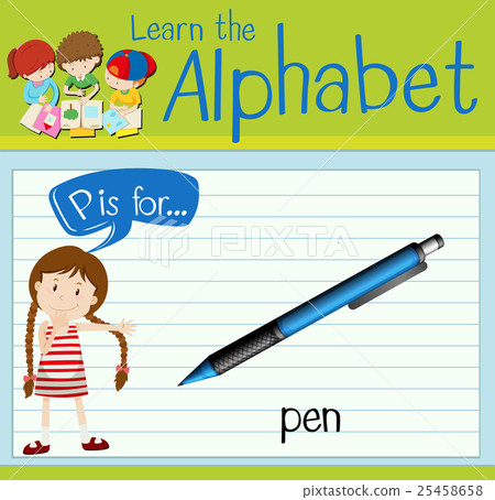 Flashcard letter P is for pen Flashcard letter P is for pen 25458658
