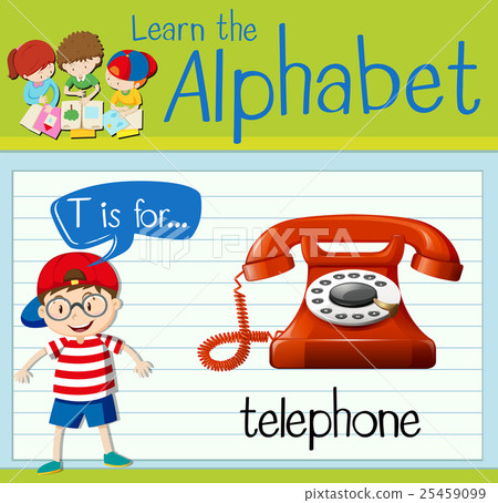 Flashcard letter T is for telephone Flashcard letter T is for telephone 25459099