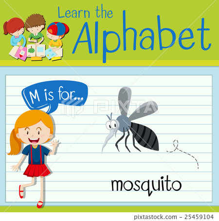 Flashcard letter M is for mosquito Flashcard letter M is for mosquito 25459104