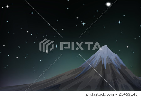 Night scene with mountain and stars Night scene with mountain and stars 25459145