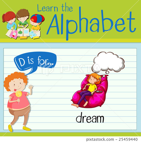 Flashcard letter D is for dream 25459440