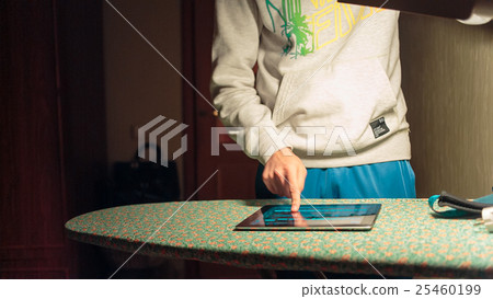 Young man listening to your favorite music on Young man listening to your favorite music on 25460199