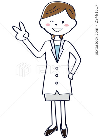 Cute Refreshing Female Doctor Drawing Whole Stock