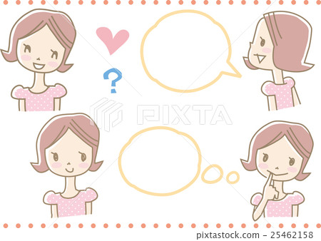 A set of young women with a smile (pink) 25462158
