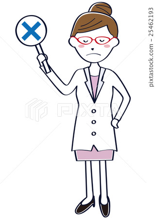 Cute Female Doctor Of Glasses Drawing Whole Body Stock