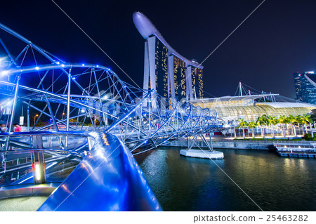Marina Bay Sands and Helix Bridge at Singapore 25463282