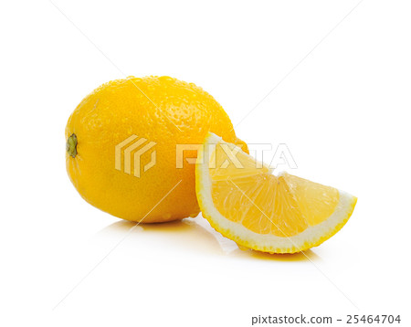 Fresh lemon with drop water on white background 25464704