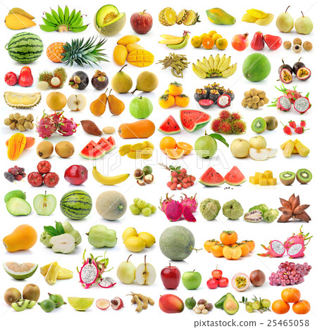 set of fruit isolated on white background set of fruit isolated on white background 25465058
