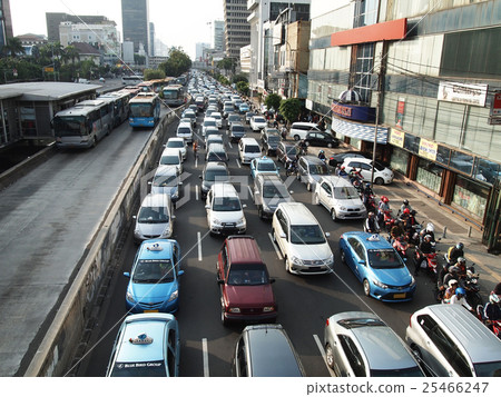 Beside traffic congestion in Jakarta Beside traffic congestion in Jakarta 25466247