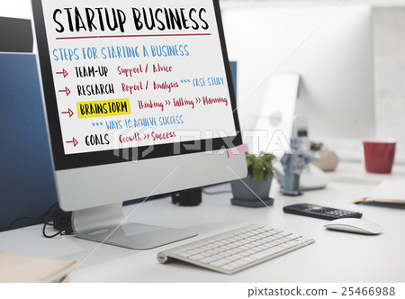 Startup Business Plan Steps Graphic Concept 25466988