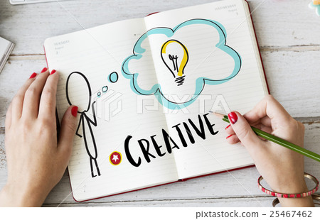 Creative Person Light Bulb Graphic Concept 25467462
