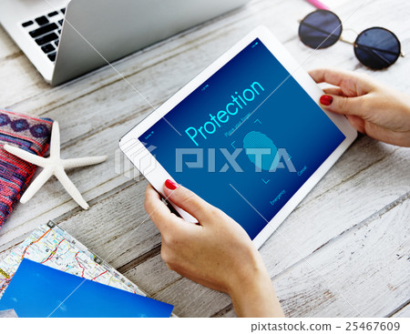 Touch ID Access Cyber Digital Security Graphic Concept Touch ID Access Cyber Digital Security Graphic Concept 25467609