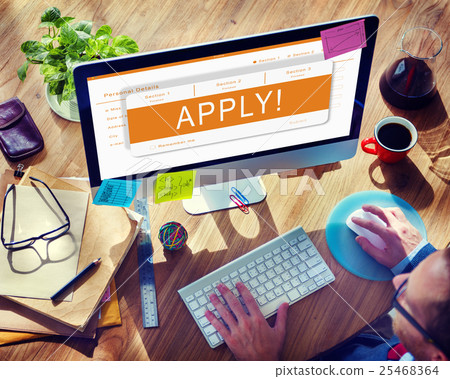 Online Application Registration Form Graphics Concept 25468364