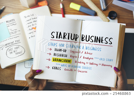Startup Business Plan Steps Graphic Concept 25468863