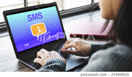 Messaging Communication Notification Alert Reminder Concept Messaging Communication Notification Alert Reminder Concept 25469029