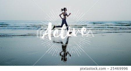 Active Carefree Casual Fitness Health Cheerful Concept 25469996