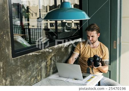 Photographer Camera DSLR Shooting Journalist Concept 25470196