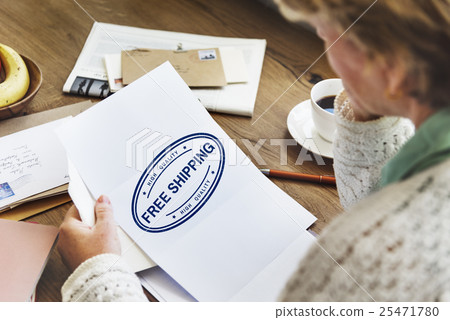 Free Shipping Delivery Stamp Graphic Concept 25471780