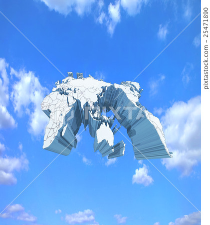 漂浮在藍天的世界地圖 25471890