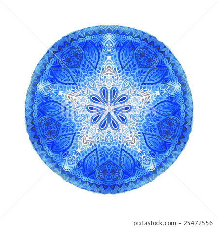 Watercolor mandala, lace ornament made of round Watercolor mandala, lace ornament made of round 25472556