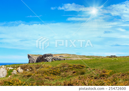 Resting place on summer sunshining coast. 25472600