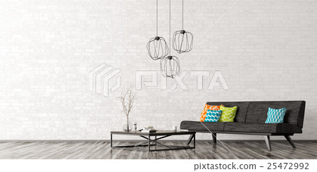 Interior with sofa and coffee table 3d rendering 25472992