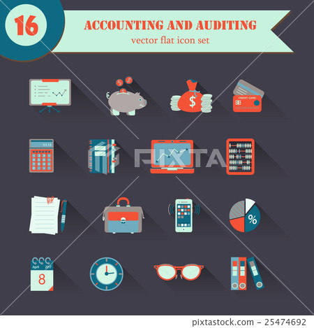 Bookkeeping vector flat icons. - Stock Illustration [25474692] - PIXTA