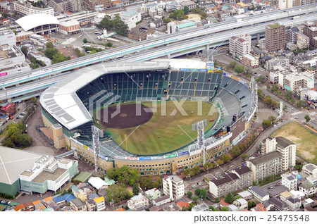 Aerial view of Hanshin Koshien stadium 25475548