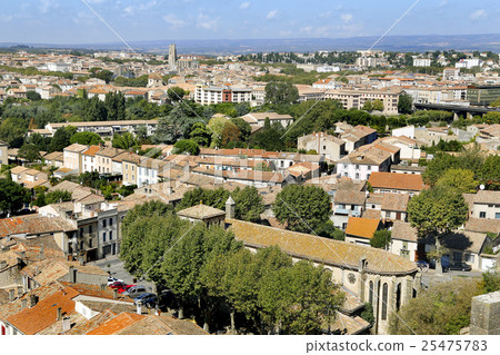 Panorama of Carcassonne lower town, France 25475783