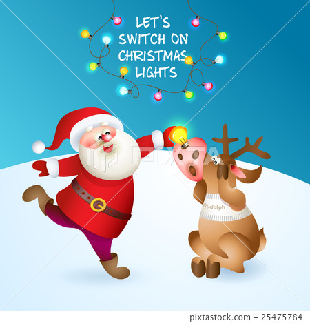 Funny deer with color light bulbs Funny deer with color light bulbs 25475784