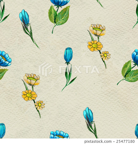 Seamless pattern with colorful flowers 25477180