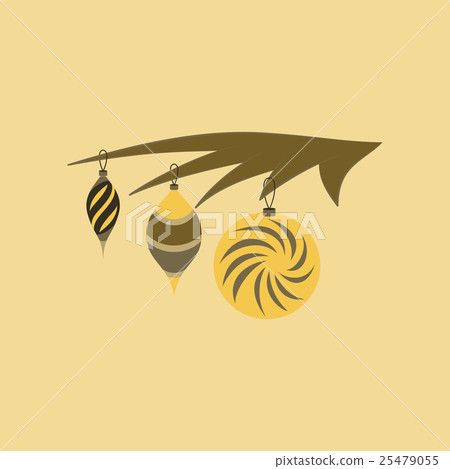 flat illustration on background of Christmas tree flat illustration on background of Christmas tree 25479055